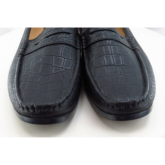 Adolfo Shoes Sz 10.5 M Black Penny Loafer‎ Leather Men 7150 main image 6